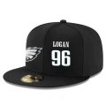 Cheap Philadelphia Eagles #96 Bennie Logan Snapback Cap NFL Player Black with White Number Stitched Hat