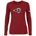 Wholesale Cheap Women's Nike Los Angeles Rams Of The City Long Sleeve Tri-Blend NFL T-Shirt Red