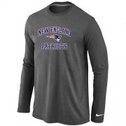 Wholesale Cheap Nike New England Patriots Heart & Soul Long Sleeve T-Shirt Dark Grey