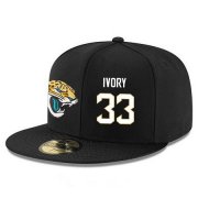 Cheap Jacksonville Jaguars #33 Chris Ivory Snapback Cap NFL Player Black with White Number Stitched Hat