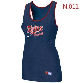 Wholesale Cheap Women\'s Nike Minnesota Twins Tri-Blend Racerback Stretch Tank Top Blue