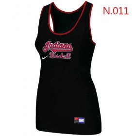 Wholesale Cheap Women\'s Nike Cleveland Indians Tri-Blend Racerback Stretch Tank Top Black