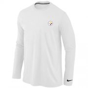 Wholesale Cheap Nike Pittsburgh Steelers Sideline Legend Authentic Logo Long Sleeve T-Shirt White