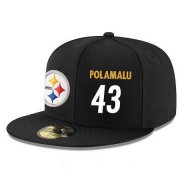 Cheap Pittsburgh Steelers #43 Troy Polamalu Snapback Cap NFL Player Black with White Number Stitched Hat