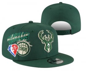 Cheap Milwaukee Bucks Finals Stitched Snapback 75th Anniversary Hats 0014