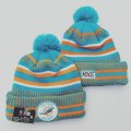 Cheap Dolphins Team Logo Aqua 100th Season Pom Knit Hat YD