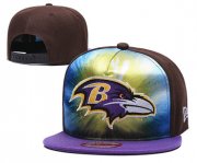 Cheap Ravens Team Logo Brown Purple Adjustable Leather Hat TX