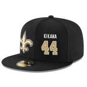 Cheap New Orleans Saints #44 Hau'oli Kikaha Snapback Cap NFL Player Black with Gold Number Stitched Hat