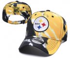 Cheap Steelers Team Logo Yellow Black Peaked Adjustable Fashion Hat YD