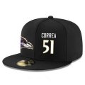 Cheap Baltimore Ravens #51 Kamalei Correa Snapback Cap NFL Player Black with White Number Stitched Hat