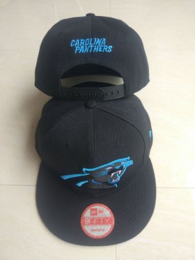 Cheap Panthers Team Logo Black Adjustable Hat LT