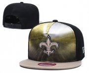 Cheap Saints Team Logo Black Adjustable Leather Hat TX