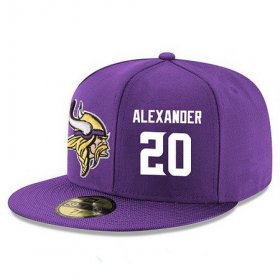 Cheap Minnesota Vikings #20 Mackensie Alexander Snapback Cap NFL Player Purple with White Number Stitched Hat