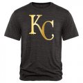 Wholesale Cheap Kansas City Royals Gold Collection Tri-Blend T-Shirt Black