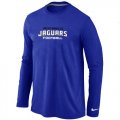 Wholesale Cheap Nike Jacksonville Jaguars Authentic Font Long Sleeve T-Shirt Blue