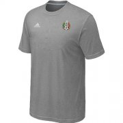 Wholesale Cheap Adidas Mexico 2014 World Small Logo Soccer T-Shirt Light Grey