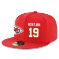 Cheap Kansas City Chiefs #19 Joe Montana Snapback Cap NFL Player Red with White Number Stitched Hat