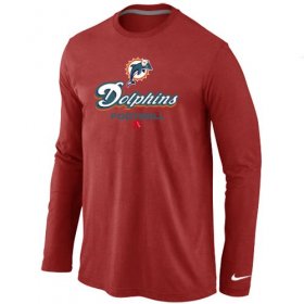 Wholesale Cheap Nike Miami Dolphins Critical Victory Long Sleeve T-Shirt Red