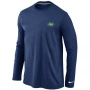 Wholesale Cheap Nike New York Jets Sideline Legend Authentic Logo Long Sleeve T-Shirt Dark Blue