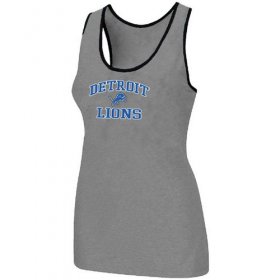 Wholesale Cheap Women\'s Nike Detroit Lions Heart & Soul Tri-Blend Racerback Stretch Tank Top Light Grey