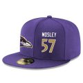 Cheap Baltimore Ravens #57 C.J. Mosley Snapback Cap NFL Player Purple with Gold Number Stitched Hat