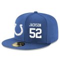 Cheap Indianapolis Colts #52 D'Qwell Jackson Snapback Cap NFL Player Royal Blue with White Number Stitched Hat