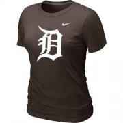 Wholesale Cheap Women's Detroit Tigers Heathered Nike Brown Blended T-Shirt