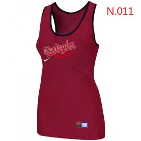 Wholesale Cheap Women\'s Nike Washington Nationals Tri-Blend Racerback Stretch Tank Top Red