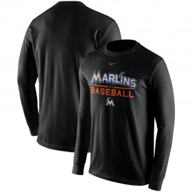 Wholesale Cheap Miami Marlins Nike Practice Long Sleeve T-Shirt Black