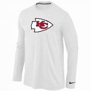 Wholesale Cheap Nike Kansas City Chiefs Logo Long Sleeve T-Shirt White