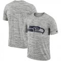 Wholesale Cheap Men's Seattle Seahawks Nike Heathered Black Sideline Legend Velocity Travel Performance T-Shirt