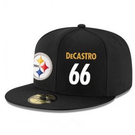 Cheap Pittsburgh Steelers #66 David DeCastro Snapback Cap NFL Player Black with White Number Stitched Hat