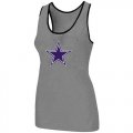 Wholesale Cheap Women's Nike Dallas Cowboys Big Logo Tri-Blend Racerback Stretch Tank Top Light Grey