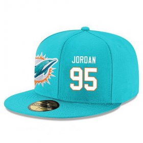 Cheap Miami Dolphins #95 Dion Jordan Snapback Cap NFL Player Aqua Green with White Number Stitched Hat