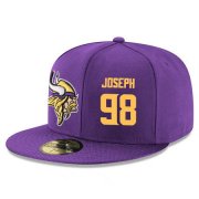 Cheap Minnesota Vikings #98 Linval Joseph Snapback Cap NFL Player Purple with Gold Number Stitched Hat