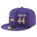 Cheap Baltimore Ravens #44 Kyle Juszczyk Snapback Cap NFL Player Purple with Gold Number Stitched Hat