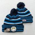 Cheap Chargers Team Logo Blue 100th Season Pom Knit Hat YD