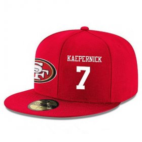 Cheap San Francisco 49ers #7 Colin Kaepernick Snapback Cap NFL Player Red with White Number Stitched Hat