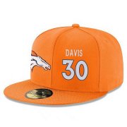 Cheap Denver Broncos #30 Terrell Davis Snapback Cap NFL Player Orange with White Number Stitched Hat