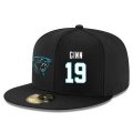 Cheap Carolina Panthers #19 Ted Ginn Jr Snapback Cap NFL Player Black with White Number Stitched Hat