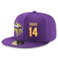 Cheap Minnesota Vikings #14 Stefon Diggs Snapback Cap NFL Player Purple with Gold Number Stitched Hat