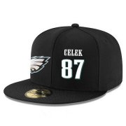 Cheap Philadelphia Eagles #87 Brent Celek Snapback Cap NFL Player Black with White Number Stitched Hat