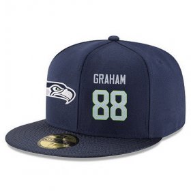 Cheap Seattle Seahawks #88 Jimmy Graham Snapback Cap NFL Player Navy Blue with Gray Number Stitched Hat