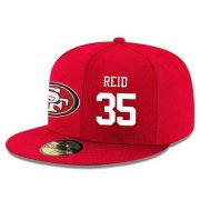 Cheap San Francisco 49ers #35 Eric Reid Snapback Cap NFL Player Red with White Number Stitched Hat