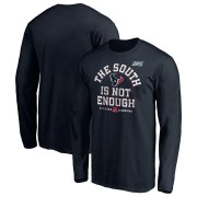 Wholesale Cheap Houston Texans NFL 2019 AFC South Division Champions Cover Two Long Sleeve T-Shirt Navy