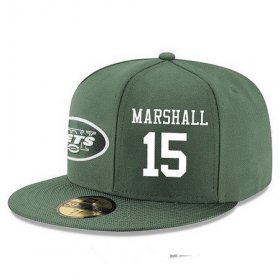 Cheap New York Jets #15 Brandon Marshall Snapback Cap NFL Player Green with White Number Stitched Hat