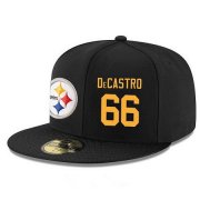 Cheap Pittsburgh Steelers #66 David DeCastro Snapback Cap NFL Player Black with Gold Number Stitched Hat