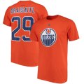 Wholesale Cheap Edmonton Oilers #29 Leon Draisaitl Reebok Third Name & Number T-Shirt Orange