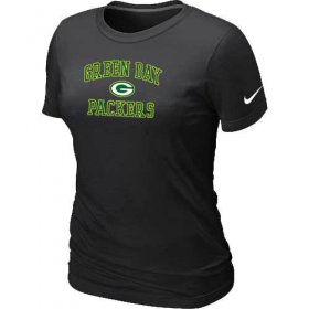 Wholesale Cheap Women\'s Nike Green Bay Packers Heart & Soul NFL T-Shirt Black