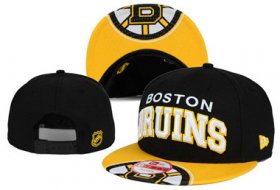 Cheap NHL Boston Bruins Team Logo Black Snapback Adjustable Hat